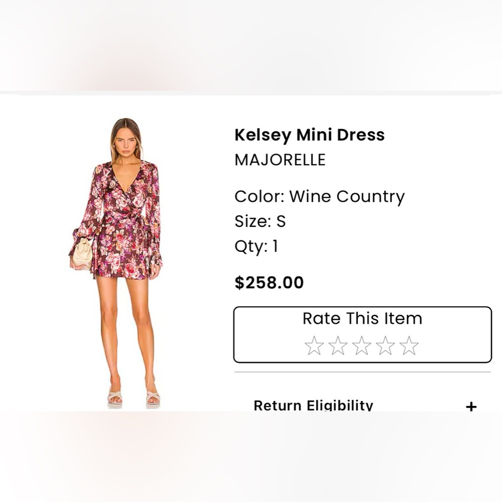 Kelsey Mini Dress
MAJORELLE

Color: Wine Country
Size: S